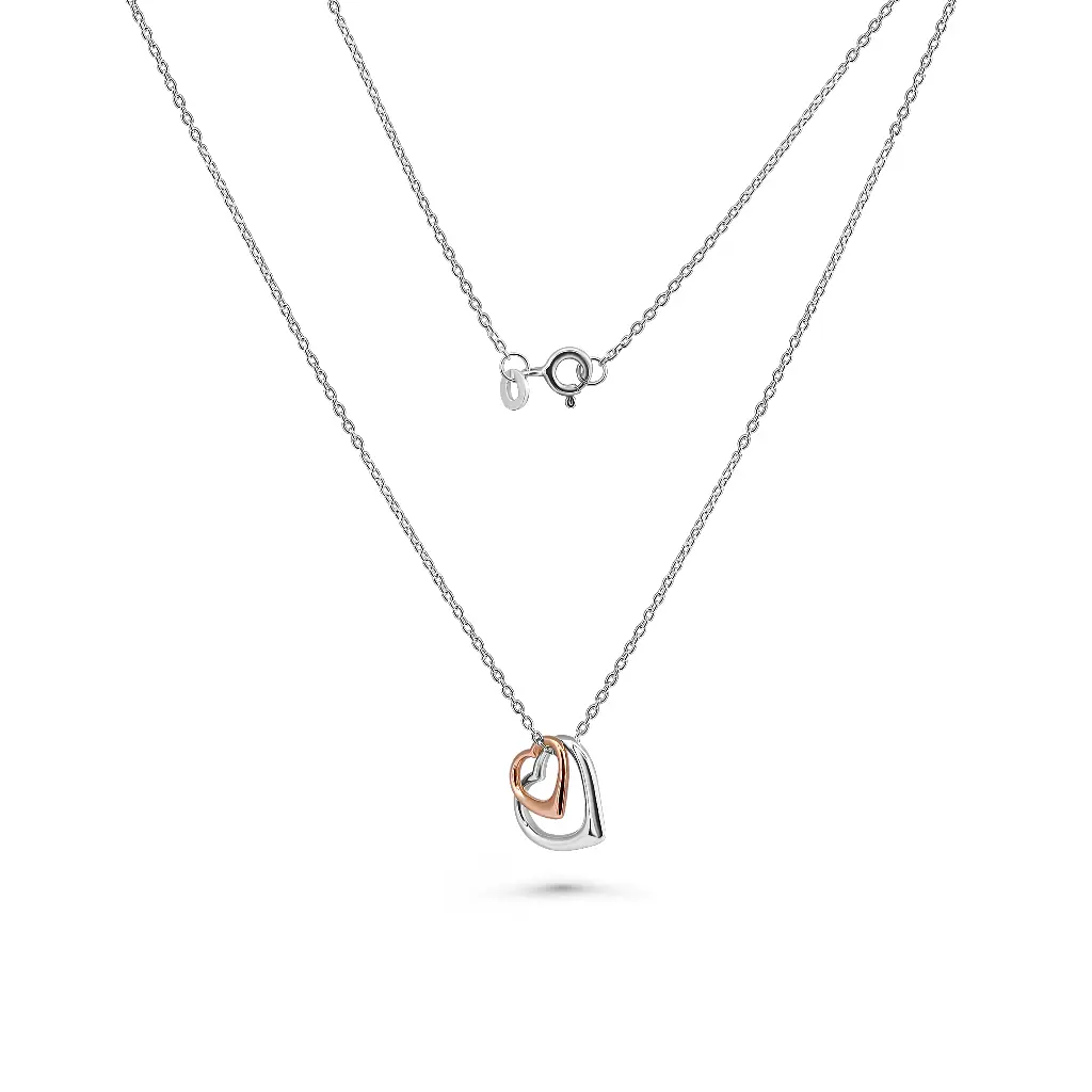 Interlocking Circles Pendant Necklace - Rose Gold