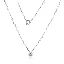 Center Diamond Necklace - Silver Finish 