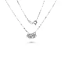 Center Diamond Necklace - Silver Finish 