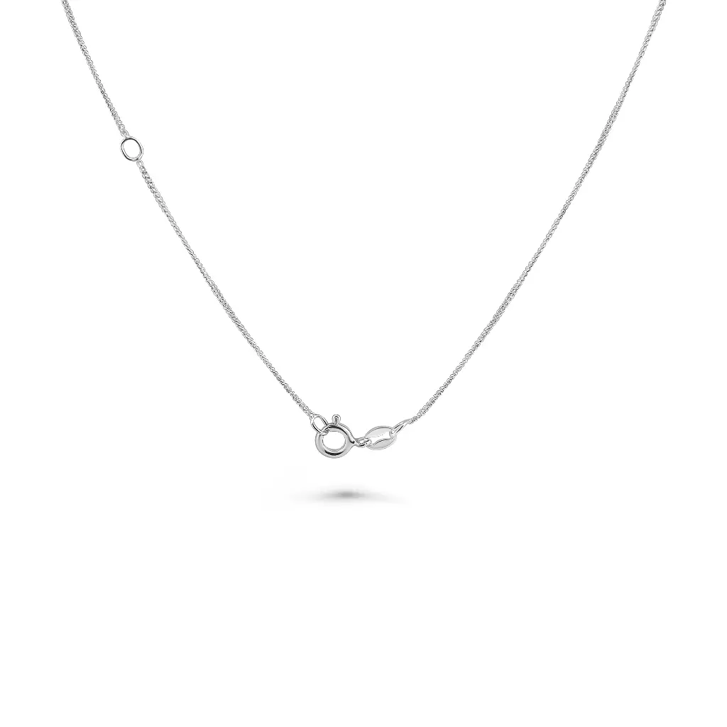 Center Diamond Necklace - Silver Finish 
