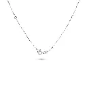 Center Diamond Necklace - Silver Finish 