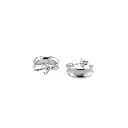Silver smooth hoop earring