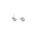 Silver diamond stud hoop earring