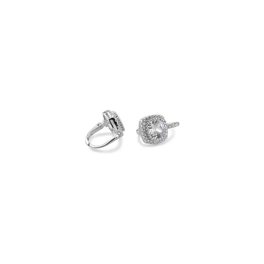 Sparkling CZ Stud Earrings in Sterling Silver