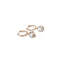 Sparkling Rose Gold Cubic Zirconia Stud Earrings