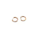 Rose Gold Hoop Earrings with Pave Diamonds