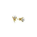 Classic Gold Plated Pearl Stud Earrings