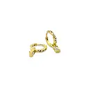 Sparkling Squares Gold Hoop Earrings
