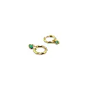 Elegant Hoop Earrings Featuring Vibrant Green Gemstones