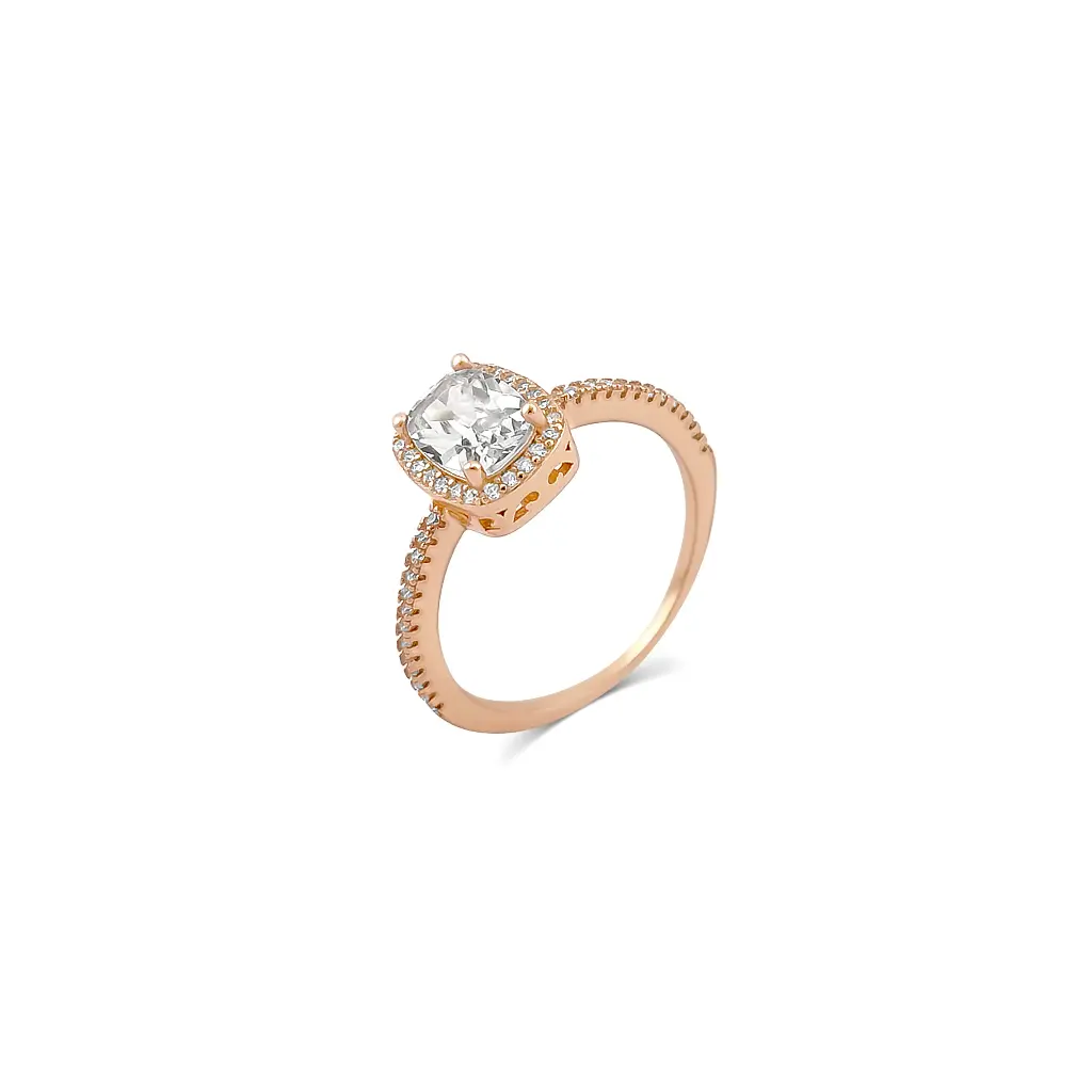 Pandora Square Sparkle Halo Ring: Romantic and Eye-Catching