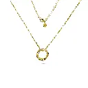 Elegant Pearl & Gold Twisted Circle Pendant Necklace | S925 Silver