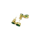 Lab-Created Emerald Drop Women Earrings | 14K Gold Plated S925 Silver