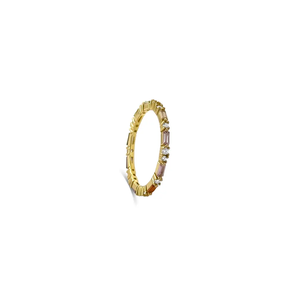Delicate Gold Band with Gemstone Accents