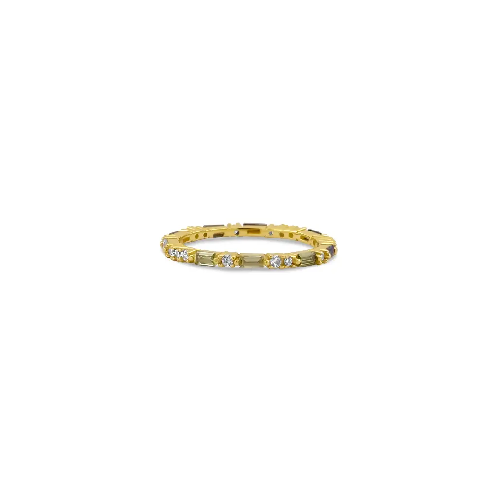Delicate Gold Band with Gemstone Accents