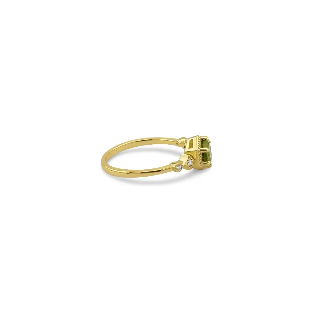 Gold Ring with Green Gemstone