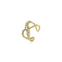 Gold Crossover Diamond Ring - Elegant and Sparkling