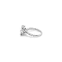 Dazzling Rhodium Plated Sterling Silver Ring with Cubic Zirconia Diamond