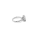 Dazzling Rhodium Plated Sterling Silver Ring with Cubic Zirconia Diamond