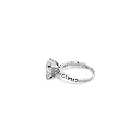 Dazzling Rhodium Plated Sterling Silver Ring with Cubic Zirconia Diamond