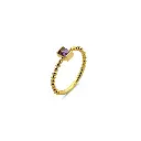 Gold Plated Square Amethyst Ring