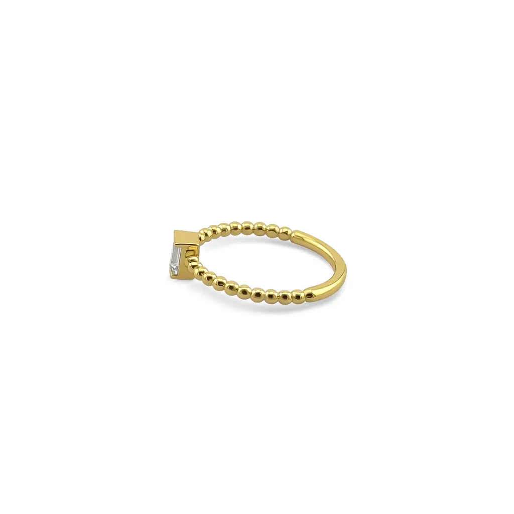 Gold Plated Sky Blue Crystal Ring