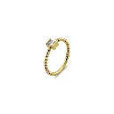 Gold Plated Sky Blue Crystal Ring