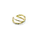Gold Plated Crossover Diamond Studded Ring