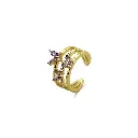 Enchanting Butterfly Ring with Amethyst and Diamond Accents