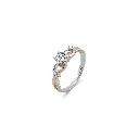Elegant Two-Tone Diamond Ring with Twisted Band Design