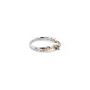 Stunning Two-Tone Diamond Ring with Side Stones and Twist Design