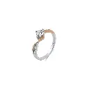Stunning Two-Tone Diamond Ring with Side Stones and Twist Design