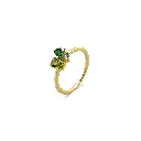 Gold Plated Gemstone Ring - Peridot, Emerald, Topaz & Cubic Zirconia