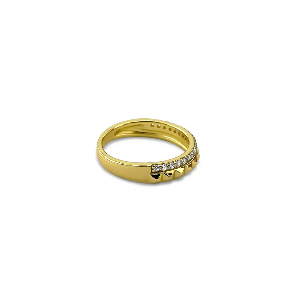 Classic Elegance: Gold Plated Sterling Silver CZ Ring