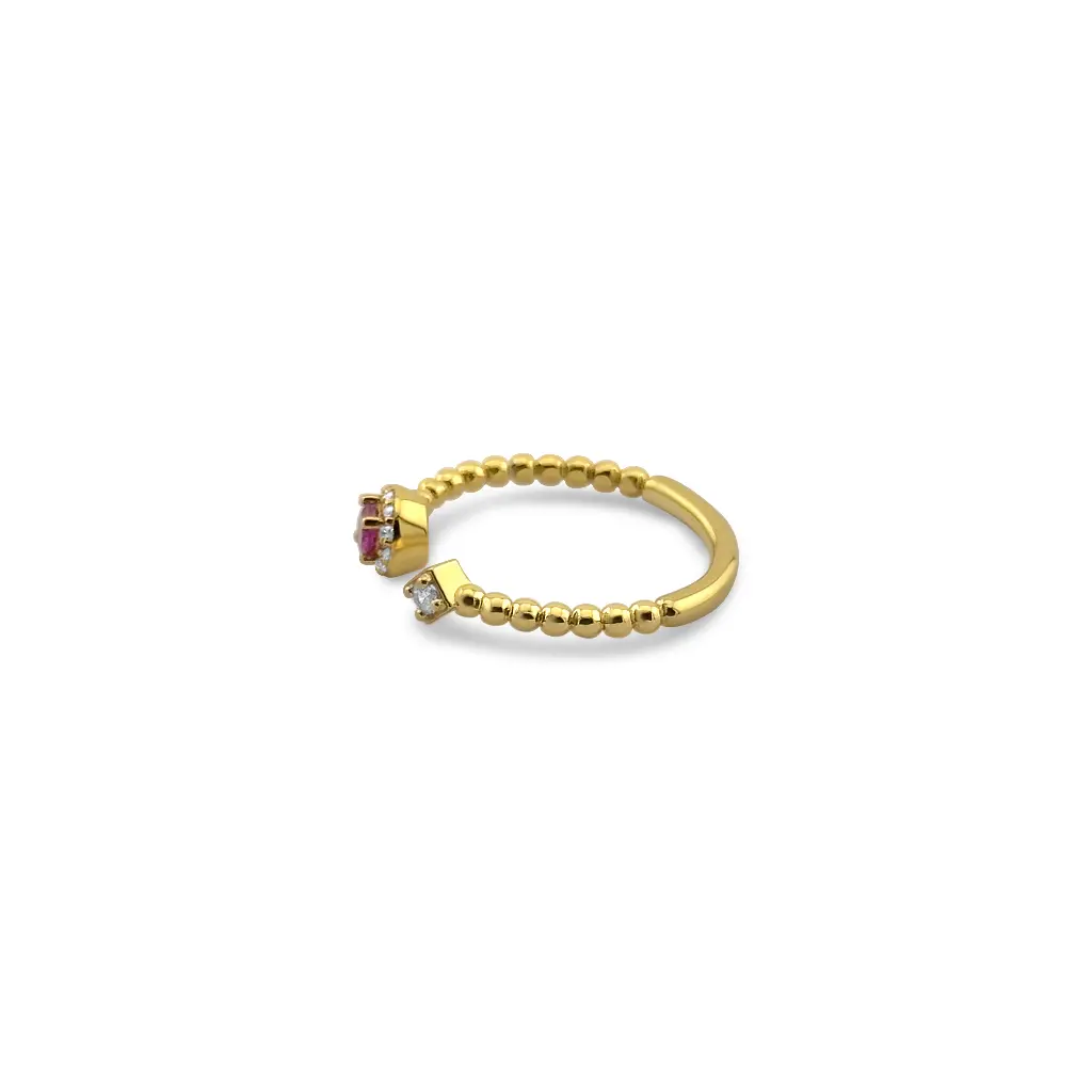 Alluring Rose Gold Ring with Pink Stone - Delicate and Feminine