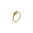 Gold Plated Sterling Silver Evil Eye Midi Ring with CZ Halo