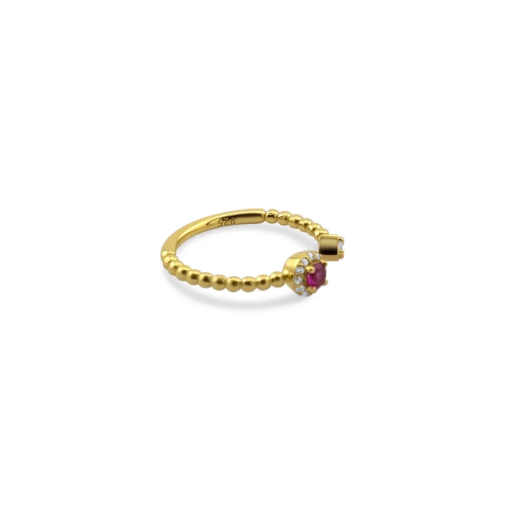 Alluring Rose Gold Ring with Pink Stone - Delicate and Feminine