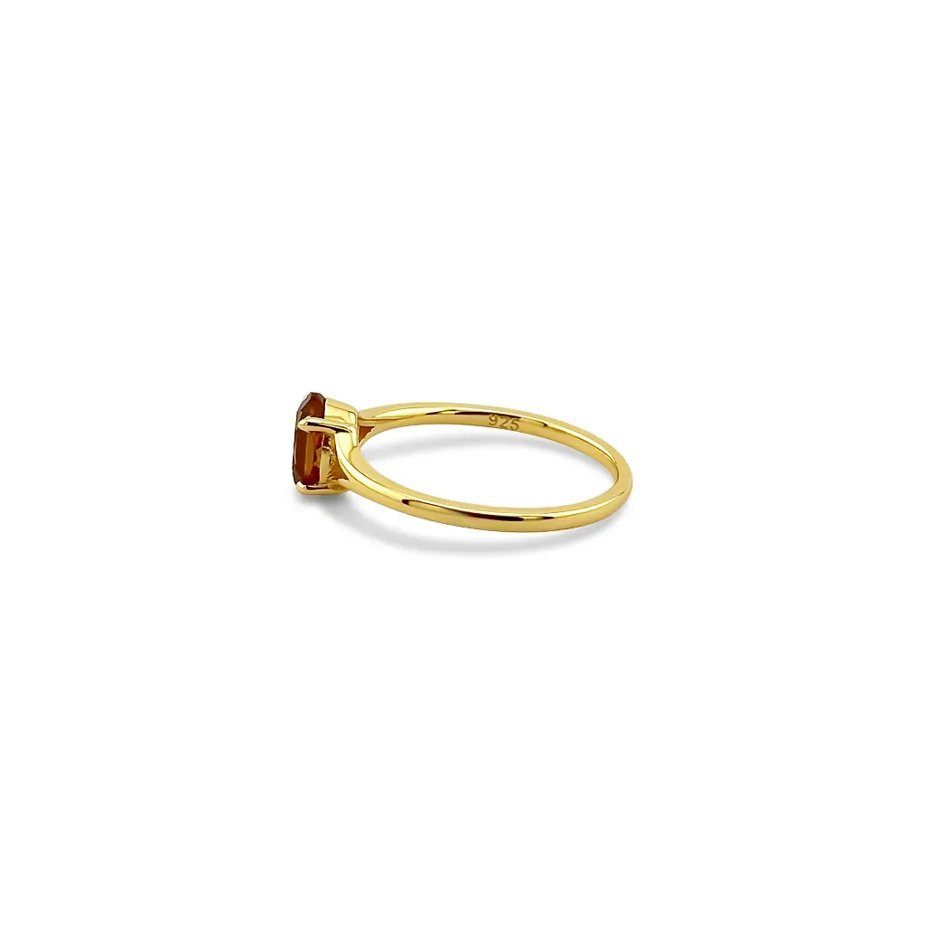 14K Yellow Gold Ring with Citrine Gemstone