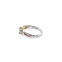 Stunning Two-Tone Diamond Ring with Side Stones and Twist Design