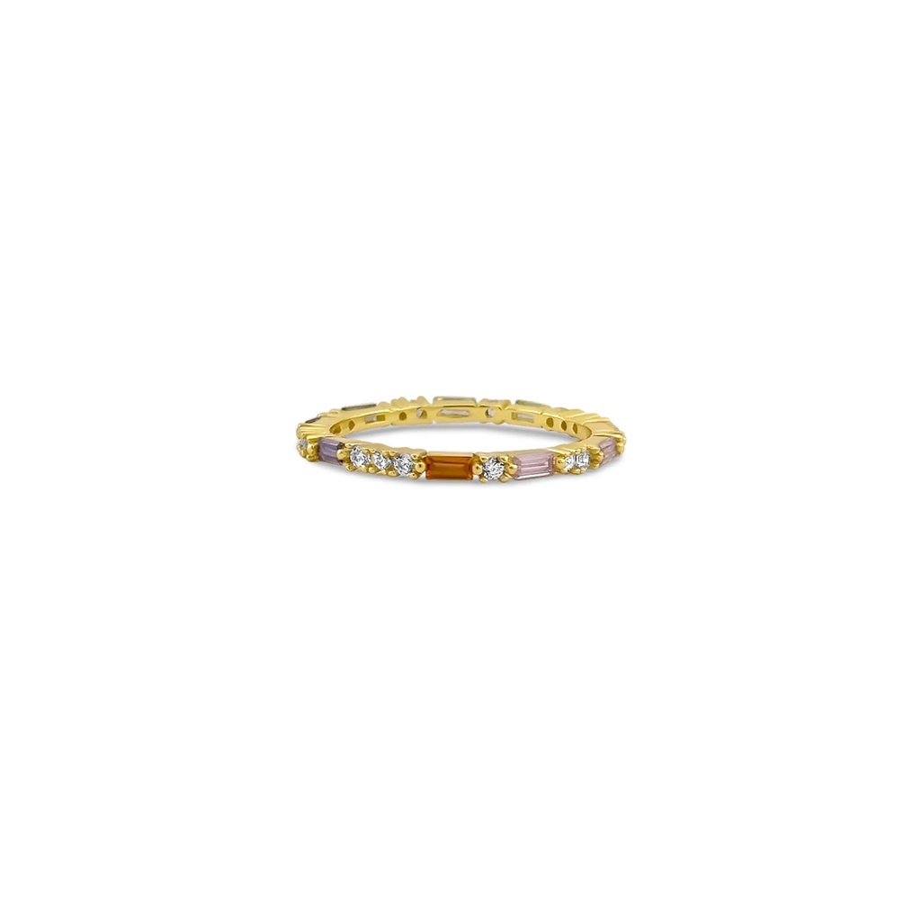 Delicate Gold Band with Gemstone Accents