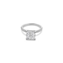Dazzling Rhodium Plated Sterling Silver Ring with Cubic Zirconia Diamond