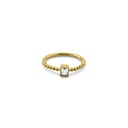 Gold Plated Sky Blue Crystal Ring