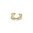 Gold Plated Crossover Diamond Studded Ring