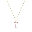 Eye-Catching Pendant Necklace with Vibrant Purple Stones