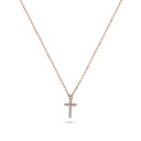Rose Gold Cross Pendant Necklace for Women