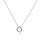 Interlocking Circles in Infinity Style Pendant Necklace