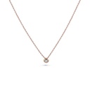 Center Diamond Necklace - Rose Gold Finish