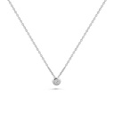 Center Diamond Necklace - Silver Finish 