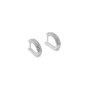 Diamond Studded White Gold Hoop Earrings