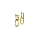 Link Diamond Oblong Hoop Earrings