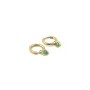 Green Agate Hoop Earrings